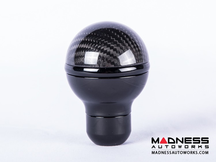 FIAT 500 Gear Shift Knob by BLACK Carbon Fiber Top/ Black Base and